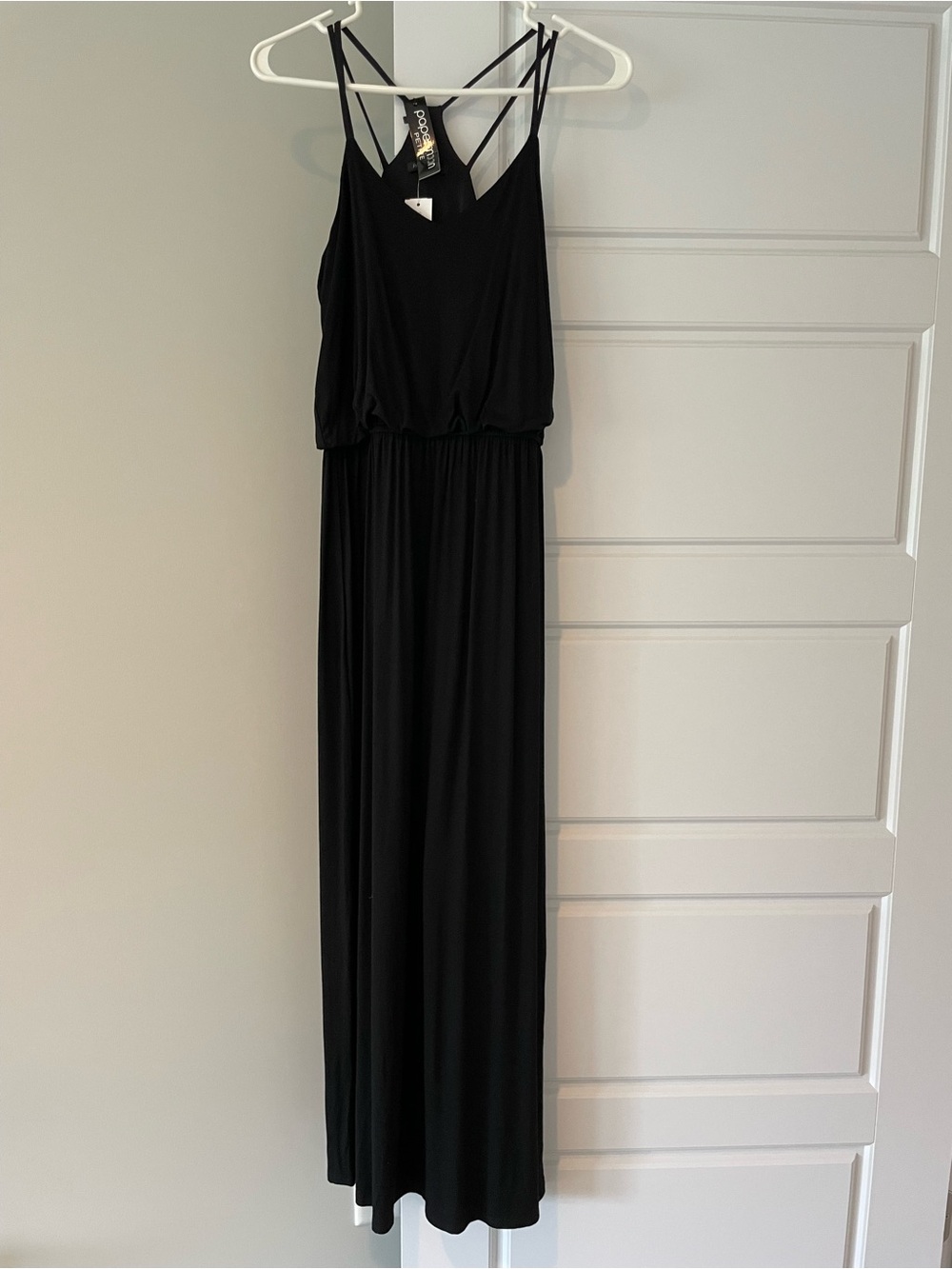 Papermoon Black Sleeveless Maxi Dress with Spaghetti Straps